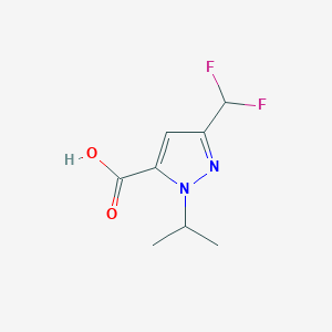 molecular formula C8H10F2N2O2 B11899309 3-(Difluoromethyl)-1-isopropyl-1h-pyrazole-5-carboxylic acid 