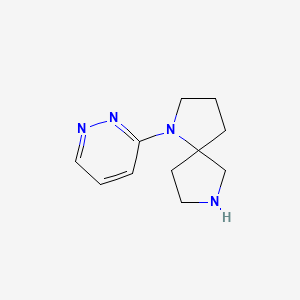 molecular formula C11H16N4 B11899352 1,7-Diazaspiro[4.4]nonane, 1-(3-pyridazinyl)- CAS No. 646056-22-6