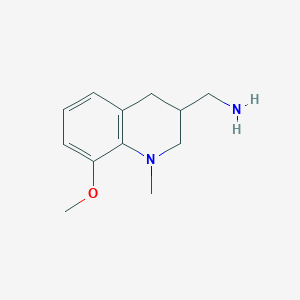 molecular formula C12H18N2O B11899437 (8-Methoxy-1-methyl-1,2,3,4-tetrahydroquinolin-3-yl)methanamine 