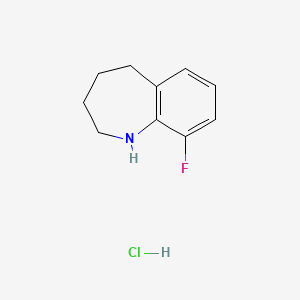 molecular formula C10H13ClFN B11899441 9-Fluoro-2,3,4,5-tetrahydro-1H-benzo[b]azepine hydrochloride 