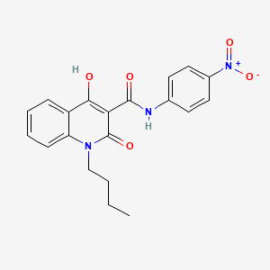molecular formula C20H19N3O5 B1189945 1-butyl-4-hydroxy-N-{4-nitrophenyl}-2-oxo-1,2-dihydro-3-quinolinecarboxamide 