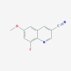 molecular formula C11H7FN2O B11899536 8-Fluoro-6-methoxyquinoline-3-carbonitrile 