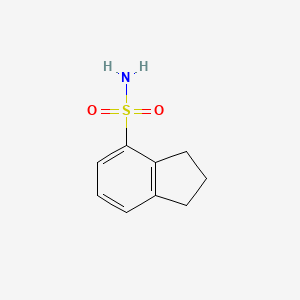 molecular formula C9H11NO2S B11899597 2,3-dihydro-1H-indene-4-sulfonamide 