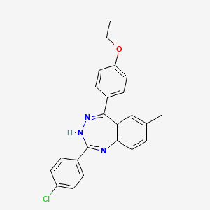 molecular formula C23H20ClN3O B1189968 4-[2-(4-chlorophenyl)-7-methyl-3H-1,3,4-benzotriazepin-5-yl]phenyl ethyl ether 