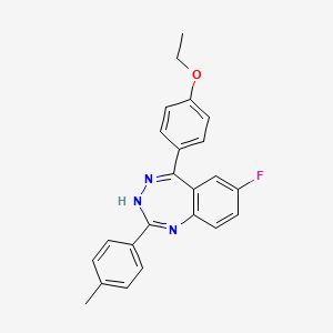 molecular formula C23H20FN3O B1189970 ethyl 4-[7-fluoro-2-(4-methylphenyl)-3H-1,3,4-benzotriazepin-5-yl]phenyl ether 