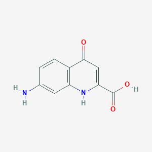 molecular formula C10H8N2O3 B11899727 7-Amino-4-hydroxyquinoline-2-carboxylic acid 