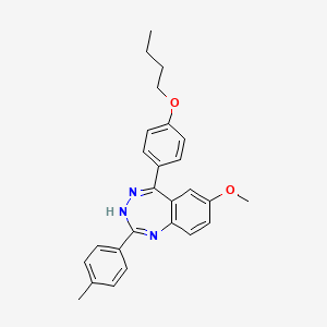 molecular formula C26H27N3O2 B1189973 5-(4-butoxyphenyl)-7-methoxy-2-(4-methylphenyl)-3H-1,3,4-benzotriazepine 