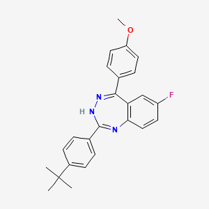 molecular formula C25H24FN3O B1189974 4-[2-(4-tert-butylphenyl)-7-fluoro-3H-1,3,4-benzotriazepin-5-yl]phenyl methyl ether 