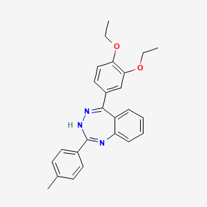 molecular formula C25H25N3O2 B1189975 5-(3,4-diethoxyphenyl)-2-(4-methylphenyl)-3H-1,3,4-benzotriazepine 