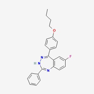 molecular formula C24H22FN3O B1189977 butyl 4-(7-fluoro-2-phenyl-3H-1,3,4-benzotriazepin-5-yl)phenyl ether 