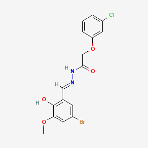 molecular formula C16H14BrClN2O4 B1189983 N'-(5-bromo-2-hydroxy-3-methoxybenzylidene)-2-(3-chlorophenoxy)acetohydrazide 