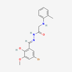 molecular formula C17H18BrN3O3 B1189996 N'-(5-bromo-2-hydroxy-3-methoxybenzylidene)-2-(2-toluidino)acetohydrazide 