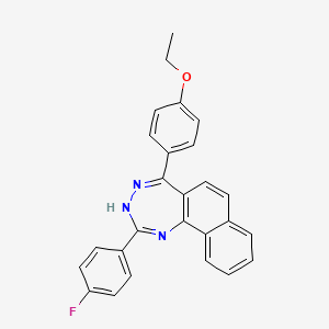 molecular formula C26H20FN3O B1190002 ethyl 4-[2-(4-fluorophenyl)-3H-naphtho[1,2-e][1,2,4]triazepin-5-yl]phenyl ether 