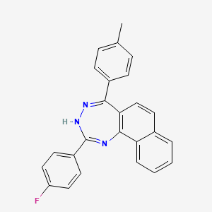 molecular formula C25H18FN3 B1190004 2-(4-fluorophenyl)-5-(4-methylphenyl)-3H-naphtho[1,2-e][1,2,4]triazepine 