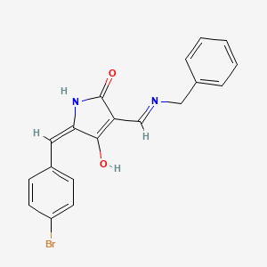 molecular formula C19H15BrN2O2 B1190014 3-[(Benzylamino)methylene]-5-(4-bromobenzylidene)-2,4-pyrrolidinedione 