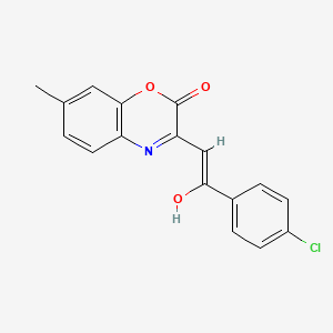 molecular formula C17H12ClNO3 B1190031 3-[2-(4-chlorophenyl)-2-oxoethylidene]-7-methyl-3,4-dihydro-2H-1,4-benzoxazin-2-one 