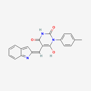 5-(1H-indol-2-ylmethylene)-1-(4-methylphenyl)-2,4,6(1H,3H,5H)-pyrimidinetrione