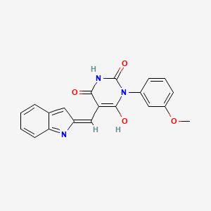 5-(1H-indol-2-ylmethylene)-1-(3-methoxyphenyl)-2,4,6(1H,3H,5H)-pyrimidinetrione