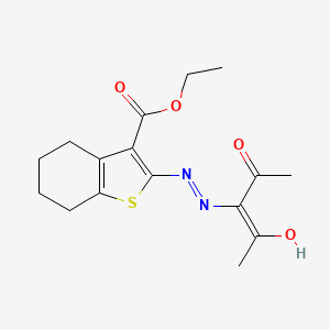 Ethyl 2-[2-(1-acetyl-2-oxopropylidene)hydrazino]-4,5,6,7-tetrahydro-1-benzothiophene-3-carboxylate