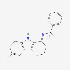 molecular formula C21H22N2 B1190042 N-(6-methyl-2,3,4,9-tetrahydro-1H-carbazol-1-ylidene)-N-(1-phenylethyl)amine 
