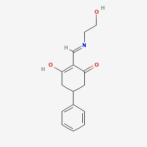 molecular formula C15H17NO3 B1190052 2-{[(2-Hydroxyethyl)amino]methylidene}-5-phenylcyclohexane-1,3-dione 