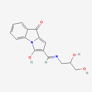 molecular formula C15H14N2O4 B1190062 2-{[(2,3-dihydroxypropyl)amino]methylene}-3H-pyrrolo[1,2-a]indole-3,9(2H)-dione 