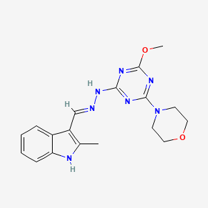 2-methyl-1H-indole-3-carbaldehyde [4-methoxy-6-(4-morpholinyl)-1,3,5-triazin-2-yl]hydrazone