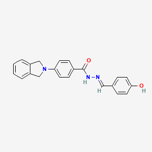 molecular formula C22H19N3O2 B1190075 4-(1,3-dihydro-2H-isoindol-2-yl)-N'-(4-hydroxybenzylidene)benzohydrazide 