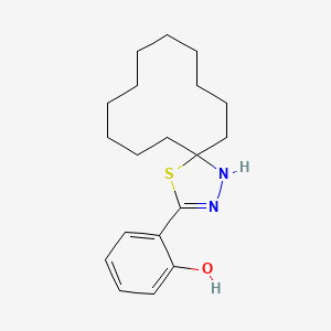 2-(4-Thia-1,2-diazaspiro[4.11]hexadec-2-en-3-yl)phenol