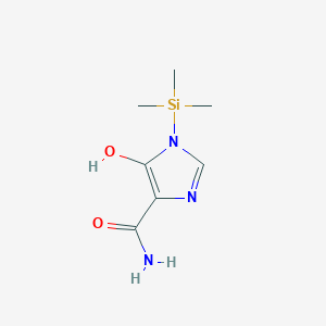 molecular formula C7H13N3O2Si B11901139 5-Hydroxy-1-(trimethylsilyl)-1H-imidazole-4-carboxamide CAS No. 86601-78-7