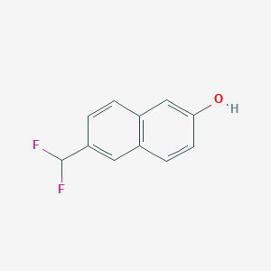 molecular formula C11H8F2O B11901152 2-(Difluoromethyl)-6-naphthol 