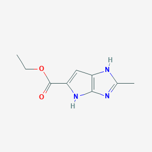 molecular formula C9H11N3O2 B11901237 Ethyl 2-methyl-3,4-dihydropyrrolo[2,3-d]imidazole-5-carboxylate 