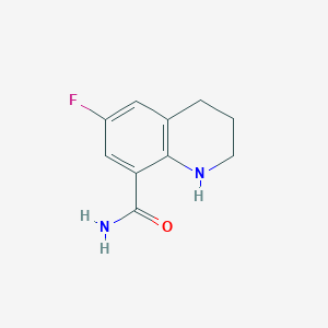 molecular formula C10H11FN2O B11901249 6-Fluoro-1,2,3,4-tetrahydroquinoline-8-carboxamide 