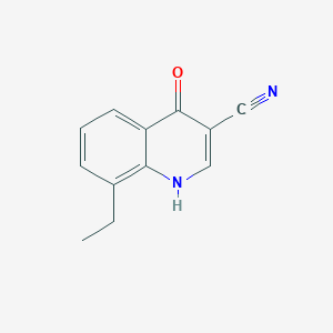 molecular formula C12H10N2O B11901271 3-Quinolinecarbonitrile, 8-ethyl-4-hydroxy- CAS No. 61338-17-8