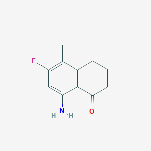 molecular formula C11H12FNO B11901292 8-Amino-6-fluoro-5-methyl-3,4-dihydronaphthalen-1(2H)-one CAS No. 210346-39-7