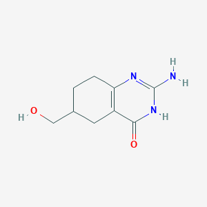 molecular formula C9H13N3O2 B11901449 2-Amino-6-(hydroxymethyl)-5,6,7,8-tetrahydroquinazolin-4-ol CAS No. 5452-19-7