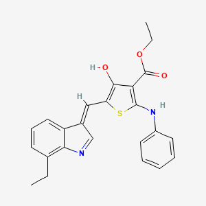molecular formula C24H22N2O3S B1190146 ethyl 2-anilino-5-[(7-ethyl-1H-indol-3-yl)methylene]-4-oxo-4,5-dihydro-3-thiophenecarboxylate 