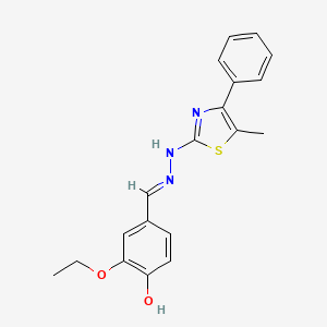 molecular formula C19H19N3O2S B1190156 3-Ethoxy-4-hydroxybenzaldehyde (5-methyl-4-phenyl-1,3-thiazol-2-yl)hydrazone 