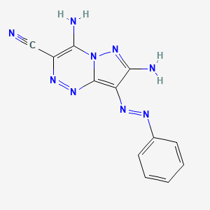 molecular formula C12H9N9 B1190170 4,7-Diamino-8-(phenyldiazenyl)pyrazolo[5,1-c][1,2,4]triazine-3-carbonitrile 