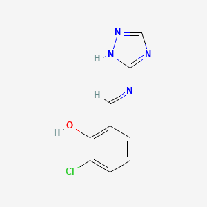 molecular formula C9H7ClN4O B1190189 2-chloro-6-[(1H-1,2,4-triazol-3-ylimino)methyl]phenol 
