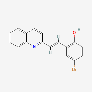 molecular formula C17H12BrNO B1190195 4-Bromo-2-[2-(2-quinolinyl)vinyl]phenol 