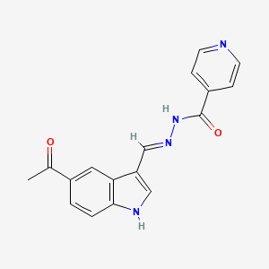 molecular formula C17H14N4O2 B1190198 N'-[(5-acetyl-1H-indol-3-yl)methylene]isonicotinohydrazide 