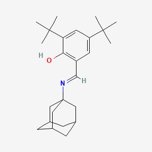 molecular formula C25H37NO B1190199 2-[(1-Adamantylimino)methyl]-4,6-ditert-butylphenol 
