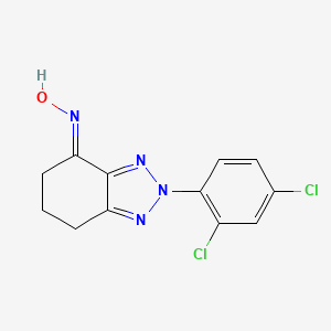 molecular formula C12H10Cl2N4O B1190203 2-(2,4-dichlorophenyl)-2,5,6,7-tetrahydro-4H-1,2,3-benzotriazol-4-one oxime 