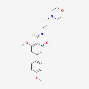 molecular formula C21H28N2O4 B1190204 5-(4-Methoxyphenyl)-2-({[3-(4-morpholinyl)propyl]amino}methylene)-1,3-cyclohexanedione 