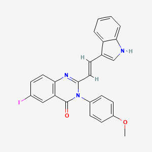 molecular formula C25H18IN3O2 B1190210 2-[2-(1H-indol-3-yl)vinyl]-6-iodo-3-(4-methoxyphenyl)-4(3H)-quinazolinone 