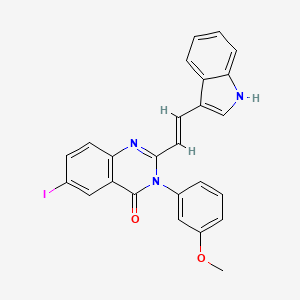 molecular formula C25H18IN3O2 B1190211 2-[(E)-2-(1H-indol-3-yl)ethenyl]-6-iodo-3-(3-methoxyphenyl)quinazolin-4(3H)-one 