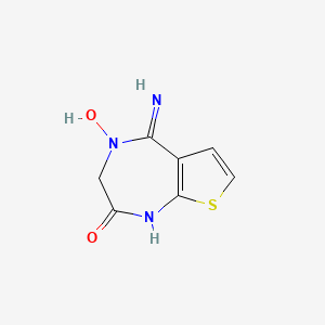 molecular formula C7H7N3O2S B1190240 5-amino-1,3-dihydro-2H-thieno[2,3-e][1,4]diazepin-2-one 4-oxide 