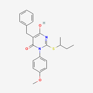 molecular formula C22H24N2O3S B1190241 5-benzyl-2-(butan-2-ylsulfanyl)-6-hydroxy-3-(4-methoxyphenyl)pyrimidin-4(3H)-one 