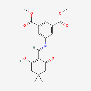 molecular formula C19H21NO6 B1190247 Dimethyl 5-{[(4,4-dimethyl-2,6-dioxocyclohexylidene)methyl]amino}isophthalate 